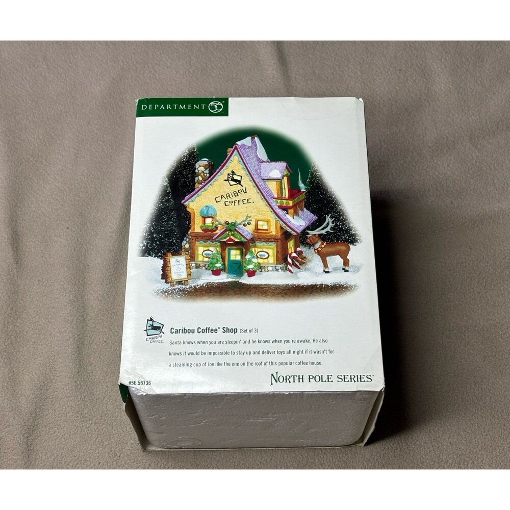 Department 56 North Pole Series #56736 Caribou Coffee Shop Retired Tested Works